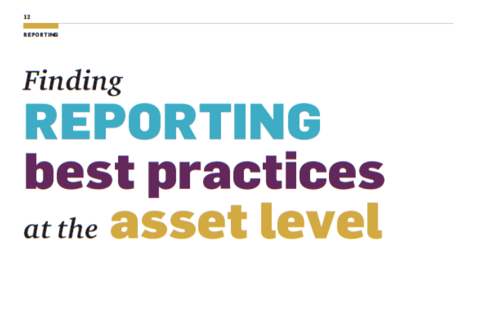 Finding Reporting best practices at the asset&nbsp;level